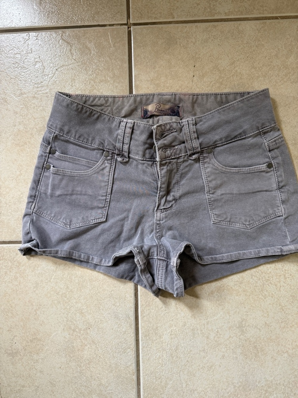 Paige Low-Rise Gray Women's Denim Shorts
